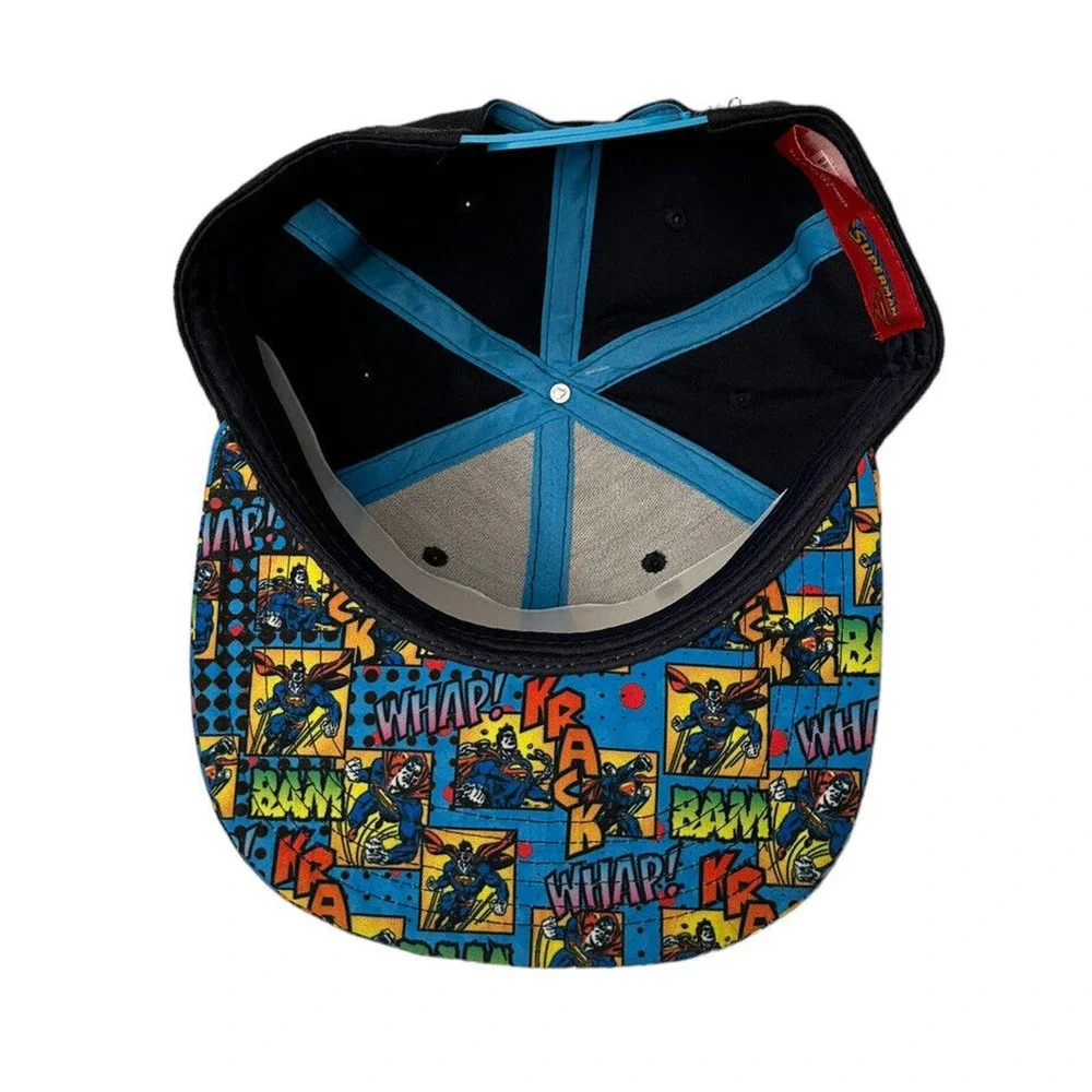 NEW DC Comics‎ Superman Snapback Cap Adjustable Whap Bam Krack Comic Print Adult